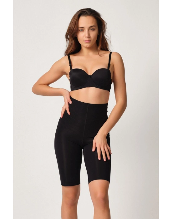 Siyah Mı Emay 2923 Yüksek Bel Karyokalı Paçalı Lazer Korse