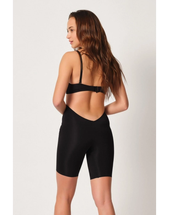 Siyah Mı Emay 2927 Bel Dekolteli Balenli Paçalı Lazer Korse