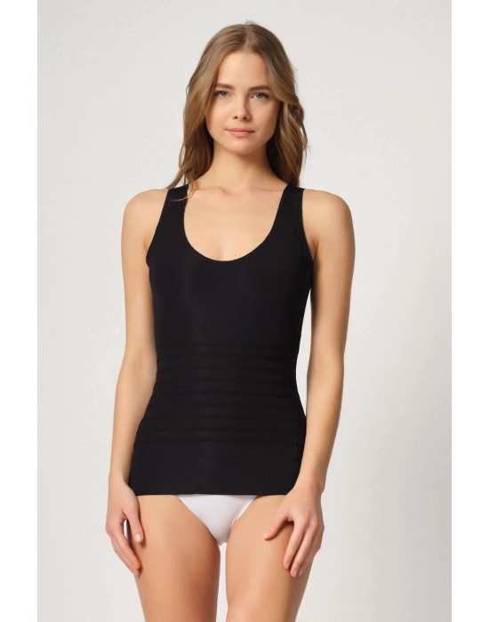 Siyah Mı Emay 2938 Sırtı Tül Karyokalı Destekli Atlet Korse