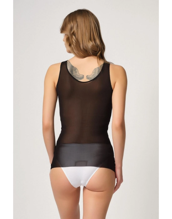 Siyah Mı Emay 2938 Sırtı Tül Karyokalı Destekli Atlet Korse