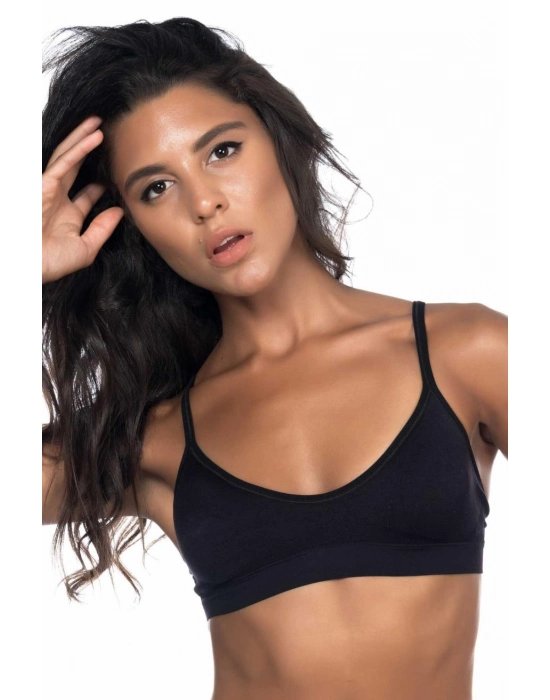 Siyah Mı Emay 4020 Pedli İnce Askılı Büstiyer