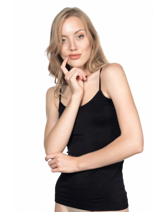 Siyah Mı Emay 5001 Soft İp Askılı Uzun Atlet