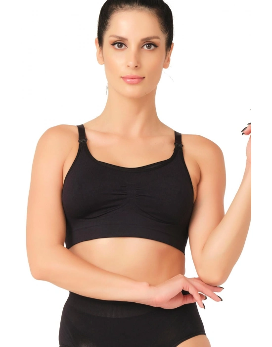 Siyah Mı Emay 5320 Agraflı Emzirme Sütyen