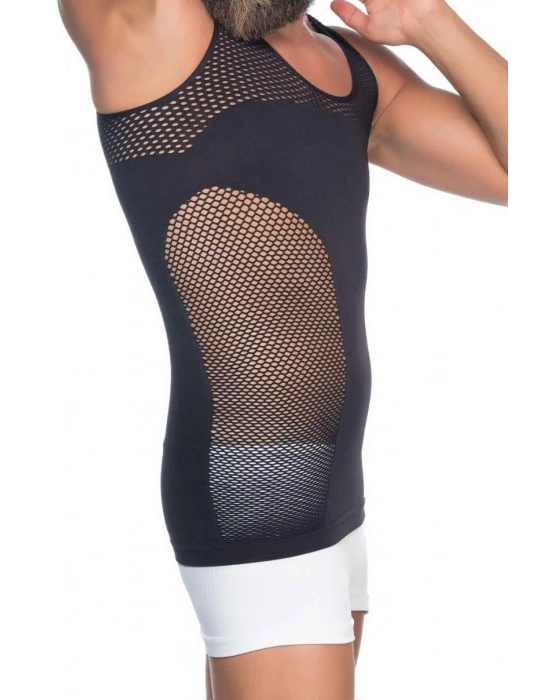 Siyah Mı Emay E1006 Fileli Erkek Korse Atlet