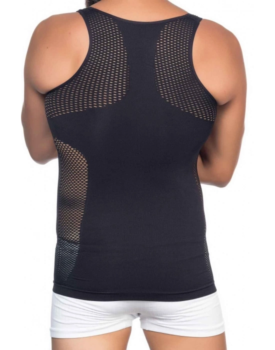 Siyah Mı Emay E1006 Fileli Erkek Korse Atlet