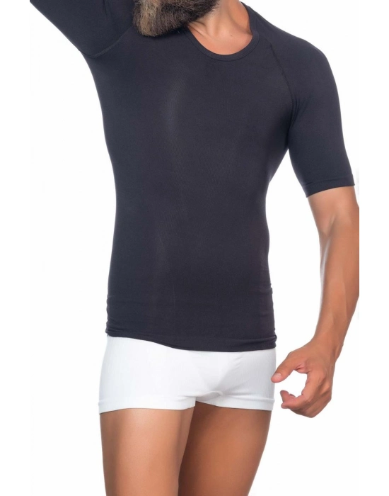 Siyah Mı Emay E1010 Yarım Kol Erkek Korse Atlet