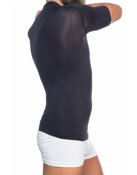 Siyah Mı Emay E1010 Yarım Kol Erkek Korse Atlet