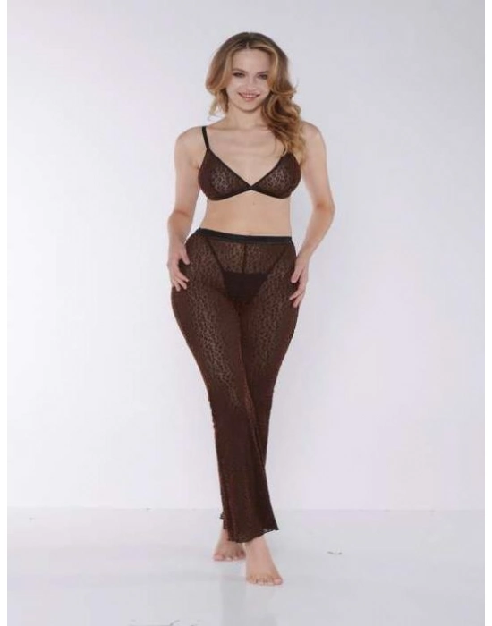 Siyah Transparan Fantezi Sütyen Pijama Takımı