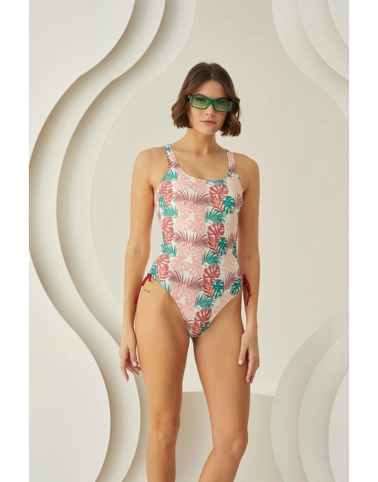 Soft Tropikal Yandan Büzgülü Mayo