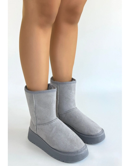 Sophia Gri Süet Bot - Bamido