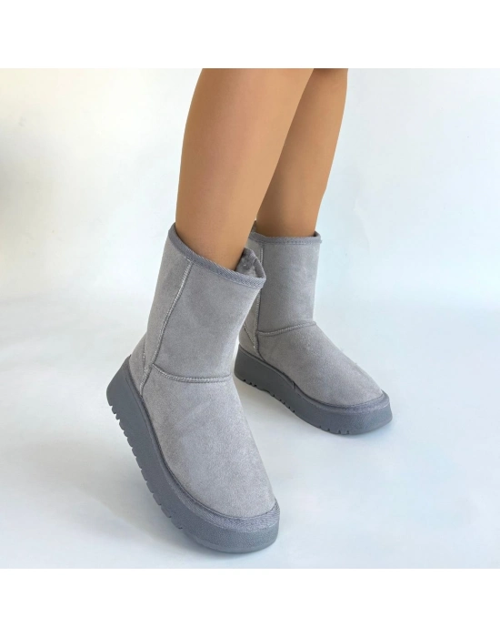 Sophia Gri Süet Bot - Bamido