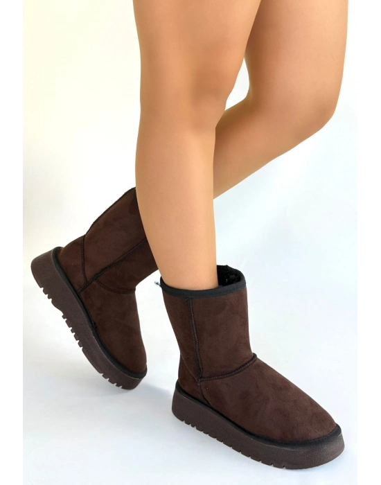 Sophia Kahverengi Süet Bot - Bamido