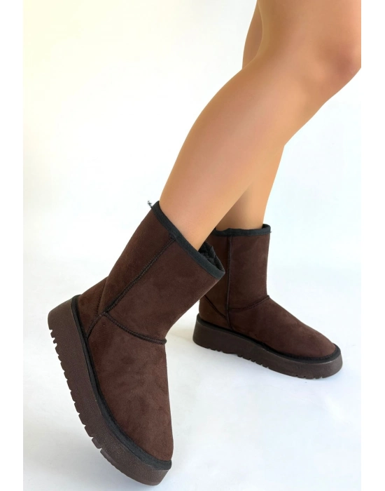 Sophia Kahverengi Süet Bot - Bamido
