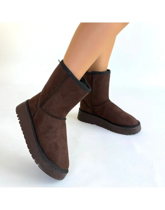 Sophia Kahverengi Süet Bot - Bamido