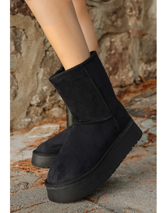Sophia Siyah Süet Bot - Bamido