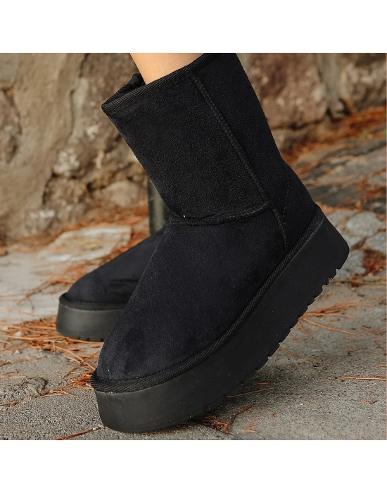 Sophia Siyah Süet Bot - Bamido