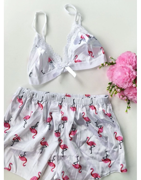 Şortlu Sexy Filamingolu Takım
