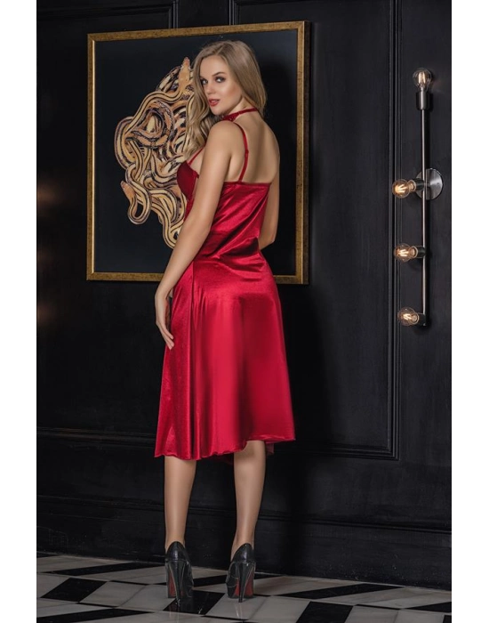 Straplez Gecelik Elbise Bordo (brf31642)