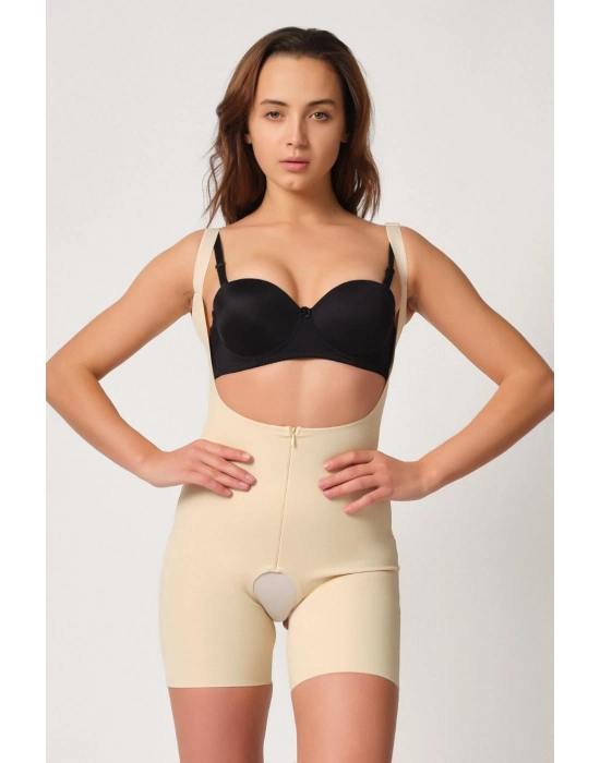 Ten Mı Emay 2834 Göğsü Açık Ferumalı Tül Popo Boy Lazer Korse