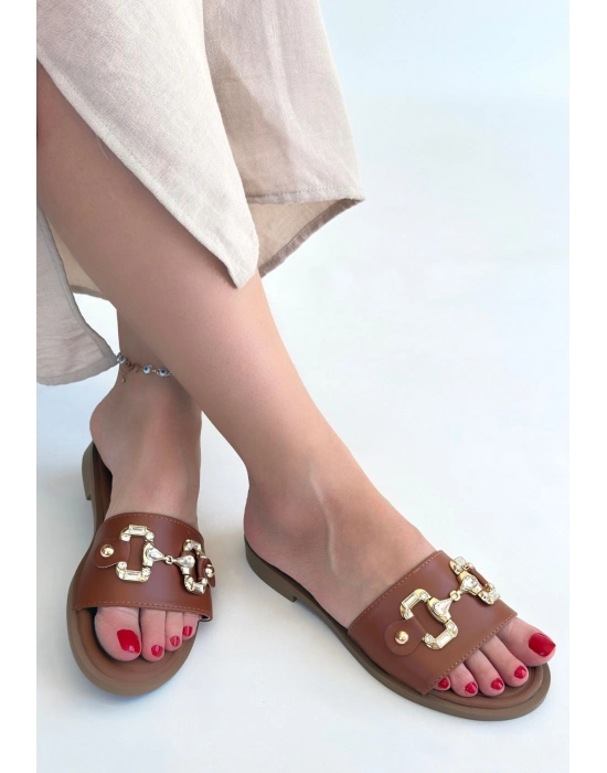 Toha Taba Cilt Tokalı Terlik - Bamido