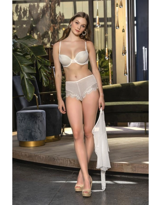 Transparan Bolero, Sütyen Ve Boxer Takım Ekru (brf31433)