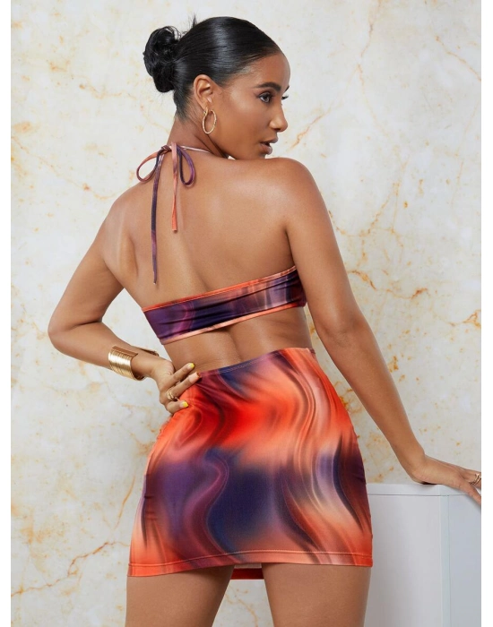 Transparan Detaylı Omuz Dekolteli Mini Fantezi Elbise