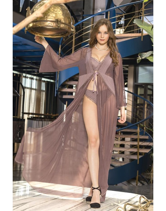 Transparan Uzun Sabahlık Mor (brf11460)