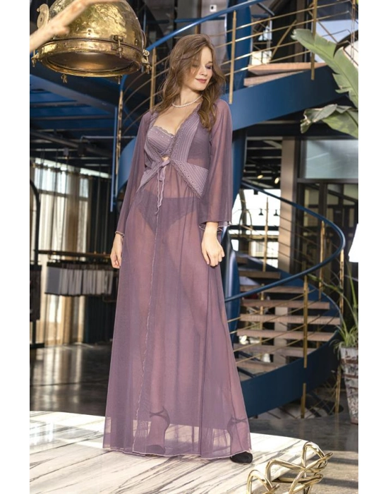 Transparan Uzun Sabahlık Mor (brf11460)