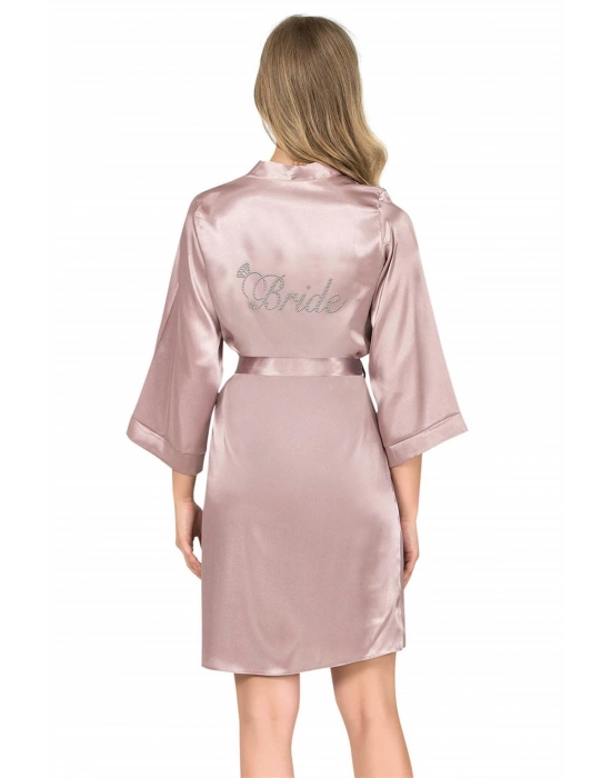 Vizon Kısa Saten Bride Sabahlık