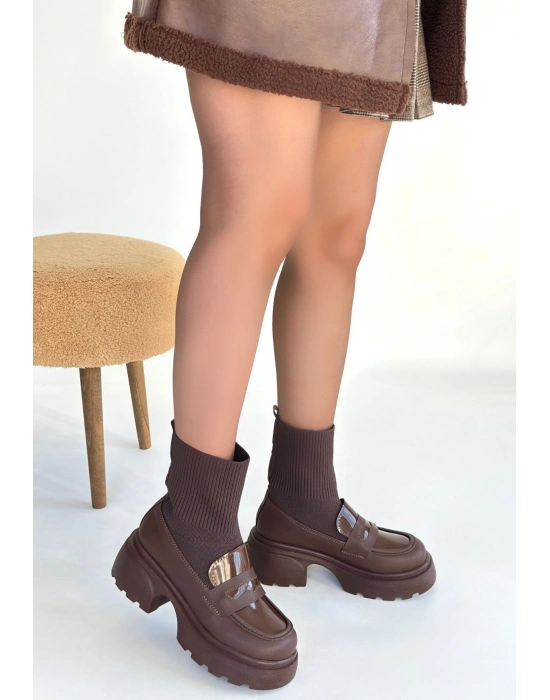 Wanye Kahverengi Cilt Cilt Streçli Bot - Bamido