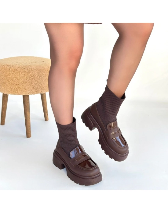 Wanye Kahverengi Cilt Cilt Streçli Bot - Bamido