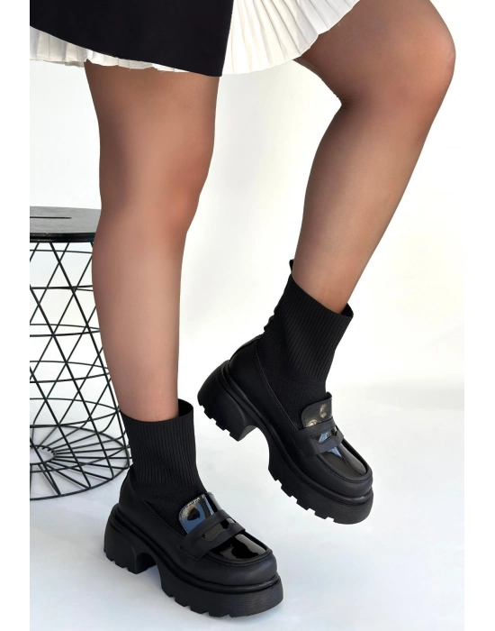 Wanye Siyah Cilt Cilt Streçli Bot - Bamido