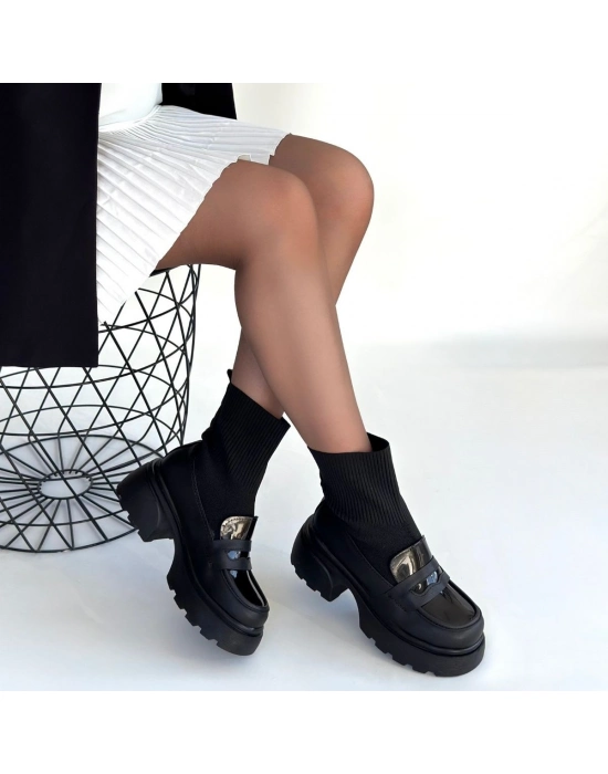 Wanye Siyah Cilt Cilt Streçli Bot - Bamido