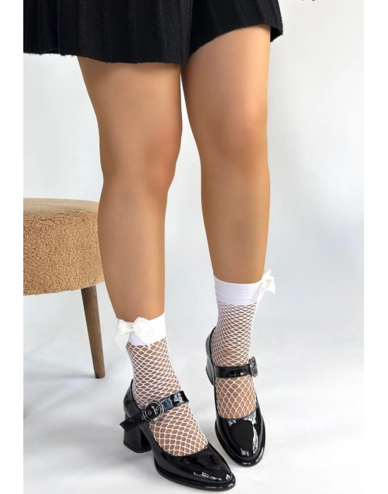 Weys Siyah Rugan Topuklu Ayakkabı - Bamido