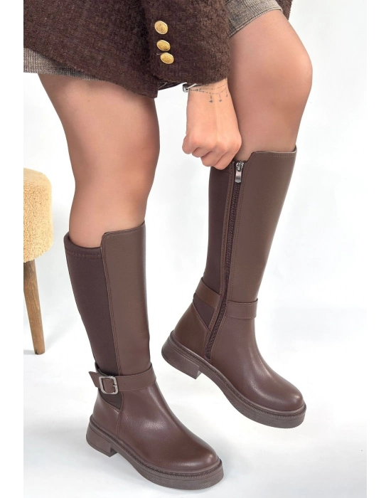 Zinda Kahverengi Cilt Çizme - Bamido