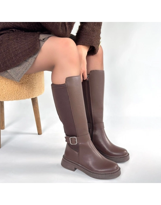 Zinda Kahverengi Cilt Çizme - Bamido