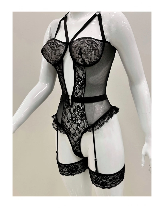 Afrodit Siyah Sexy Jartiyer Takım -1050