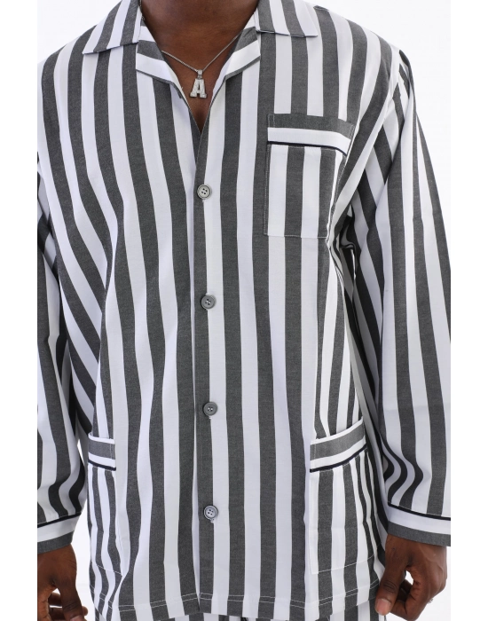 Beruflic 4007 Uzun Kol Çizgili Gaffur Erkek Pijama Takım