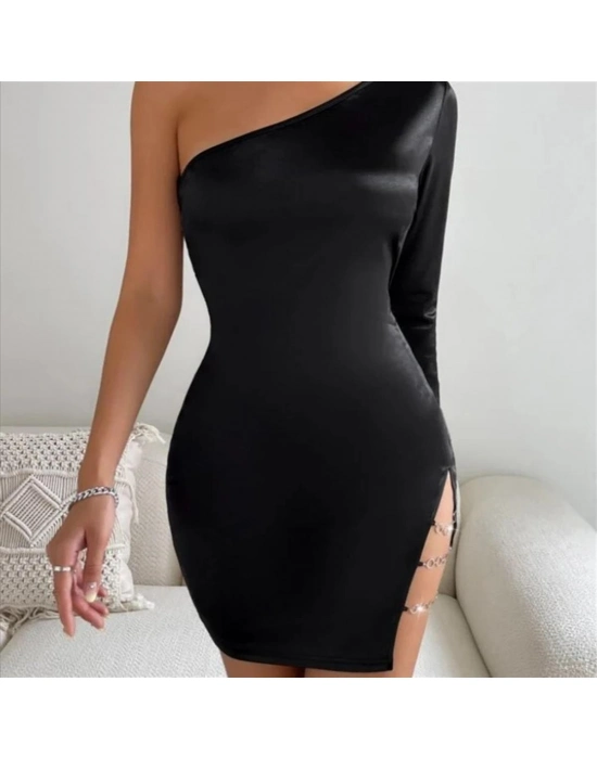 Beruflic Bayan Asimetrik Halkalı Mini Elbise