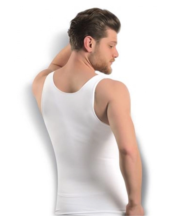 Beyaz Erkek Dikişsiz Vücut Toparlayıcı Korse - 740