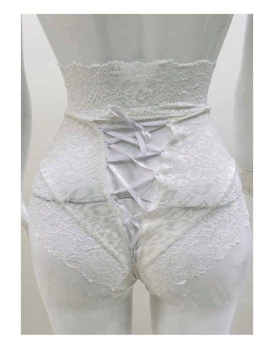 Ekru Dantelli Yüksek Bel Külot Venüs-k1012