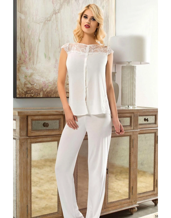Ekru Penye Pijama Takımı - 1561