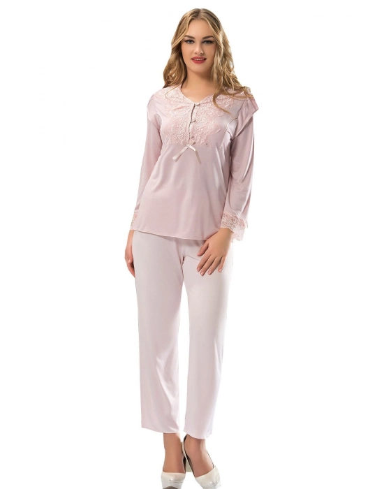 Ekru Penye Pijama Takımı - 1567