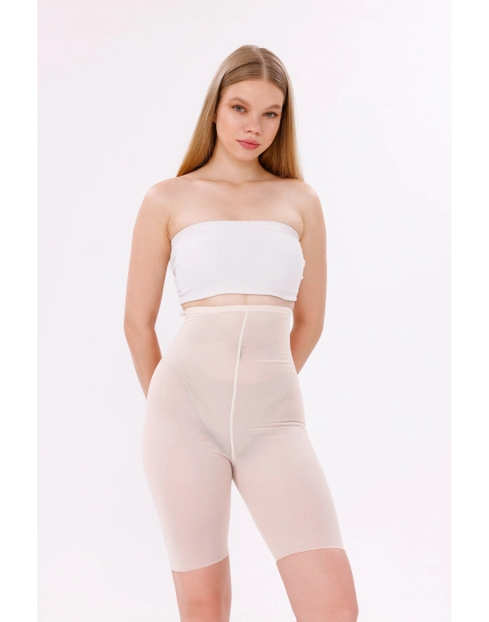 Freshness 0007 Lazer Kesim Tül Yüksek Bel Şort Korse