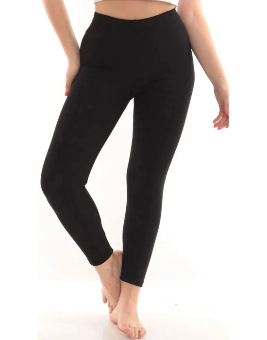 Kadın Siyah Termal Tayt İçi Şardonlu