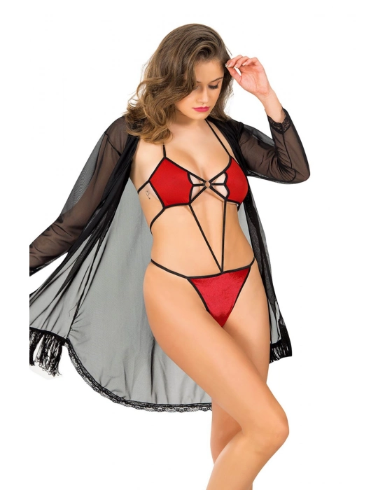 Kırmızı Fantezi 2 Li Takım - 1358