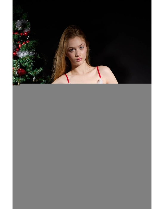 Kırmızı Jartiyerli Yılbaşı Geceliği