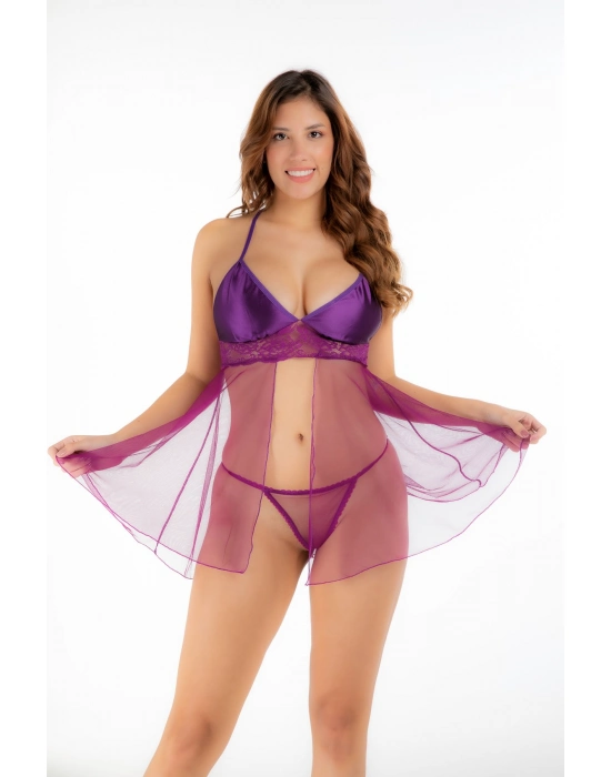 Mor Tül Gecelik - 672