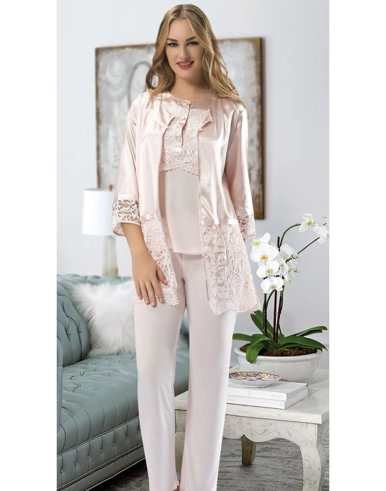 Pudra Penye Pijama Takımı - 1417