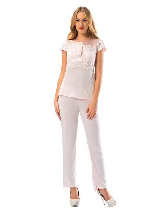 Pudra Penye Pijama Takımı - 1607
